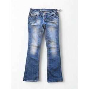 Ariya Jeans Size 3/4 Distressed Medium Wash Low Rise Bootcut Denim